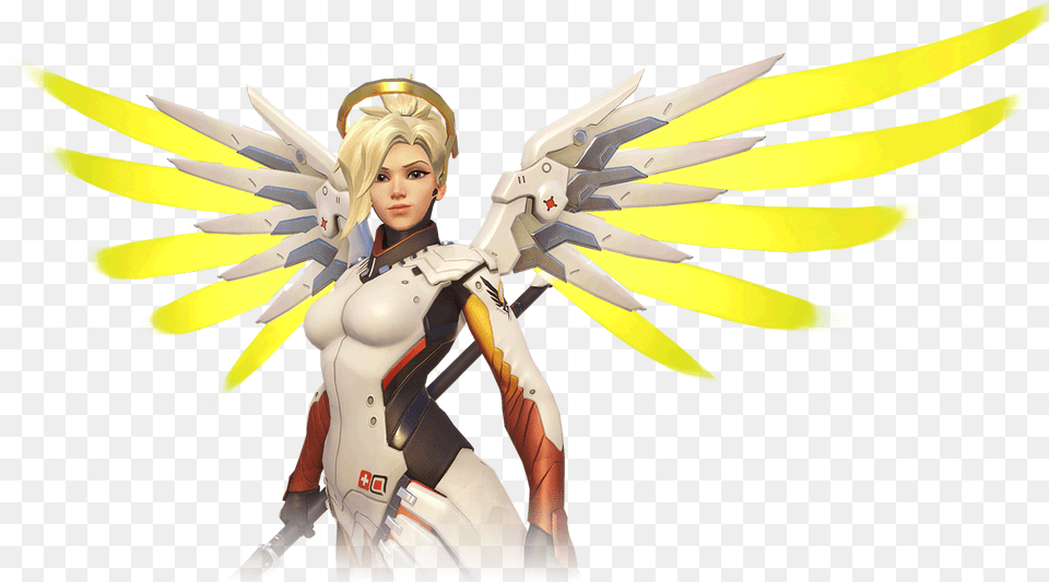 Mercy Overwatch White Background, Adult, Person, Female, Woman Free Png Download