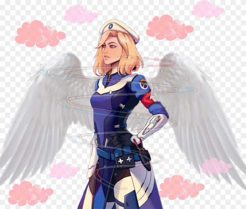 Mercy Overwatch Wings Sticker By Deadeclipseapcolypse Overwatch Mercy Angelic Art, Adult, Publication, Person, Female Png