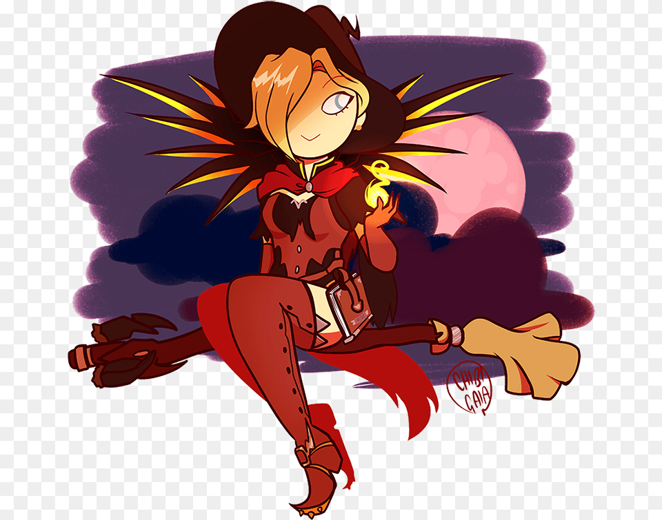 Mercy Witch Mercy Mercy Bruja Overwatch Halloween Witch Mercy Transparent Gif, Book, Comics, Publication, Baby Free Png