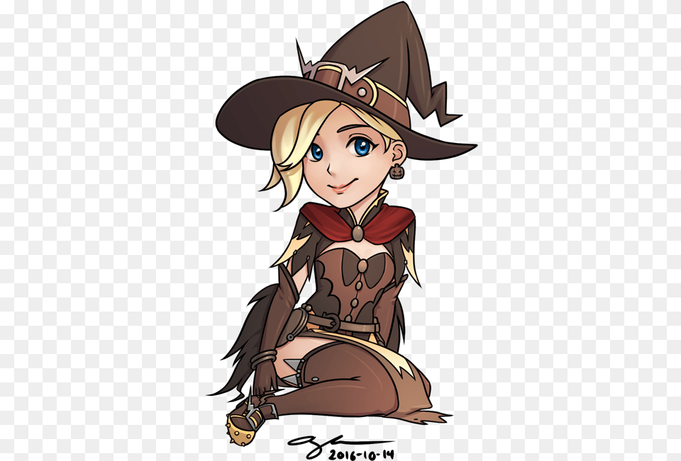 Mercy Witch Mercy Witch Hat Overwatch, Book, Comics, Publication, Baby Free Png