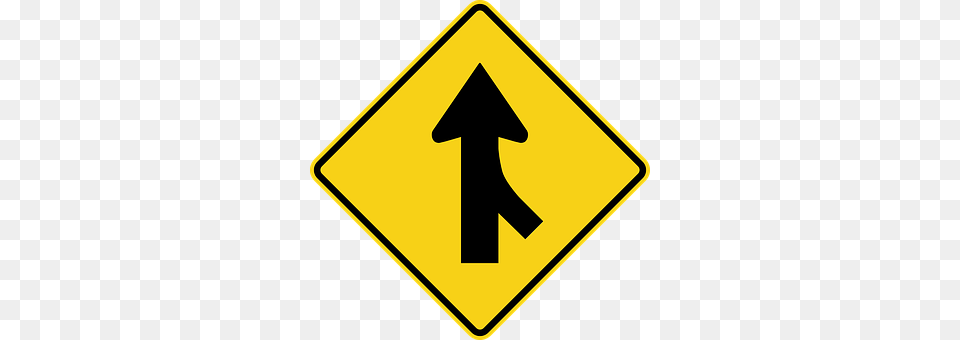 Merging Sign, Symbol, Road Sign Free Transparent Png