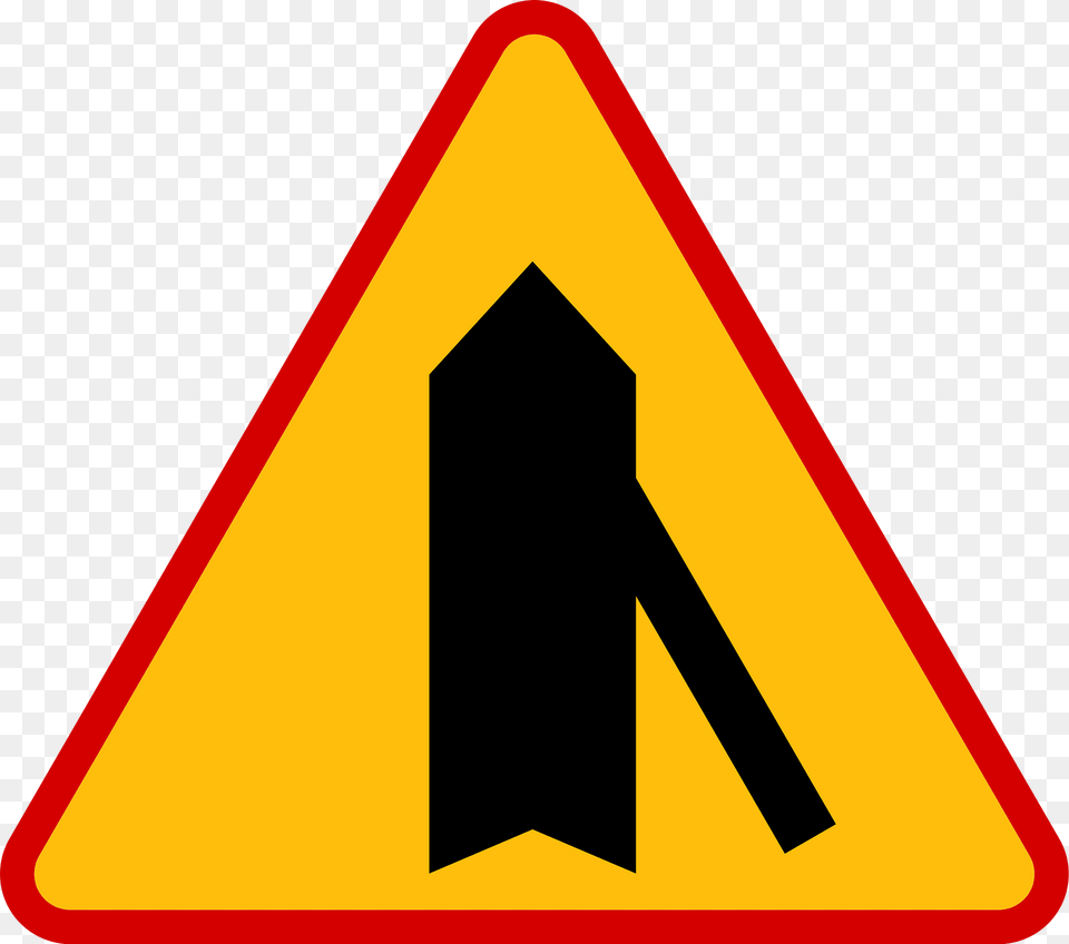 Merging Traffic Sign In Poland Clipart, Symbol, Road Sign Free Transparent Png