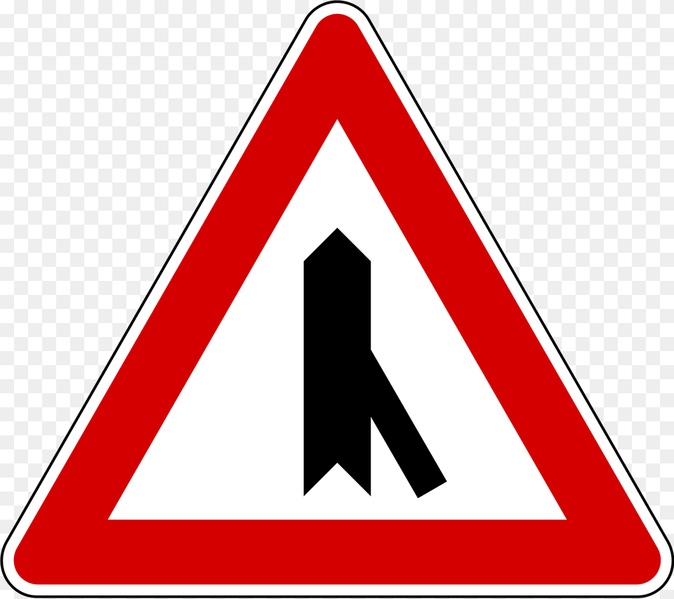 Merging Traffic Sign In Slovenia Clipart, Symbol, Road Sign Free Transparent Png