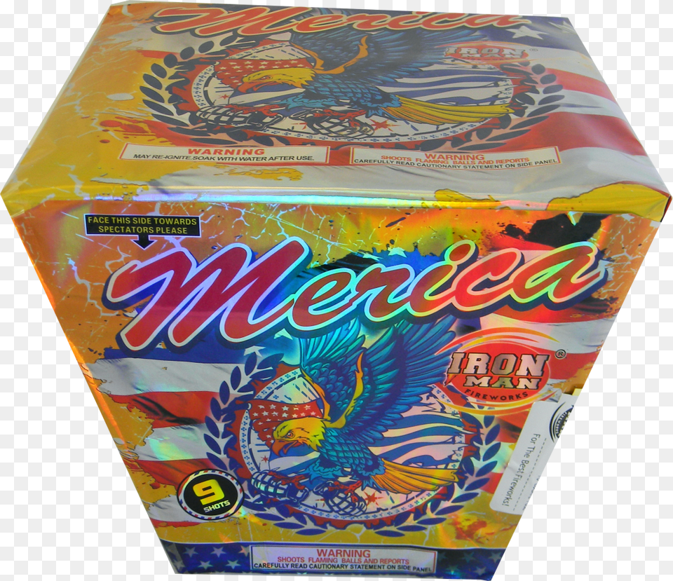 Merica 9 Shot Product, Book, Publication, Box, Fireworks Free Png