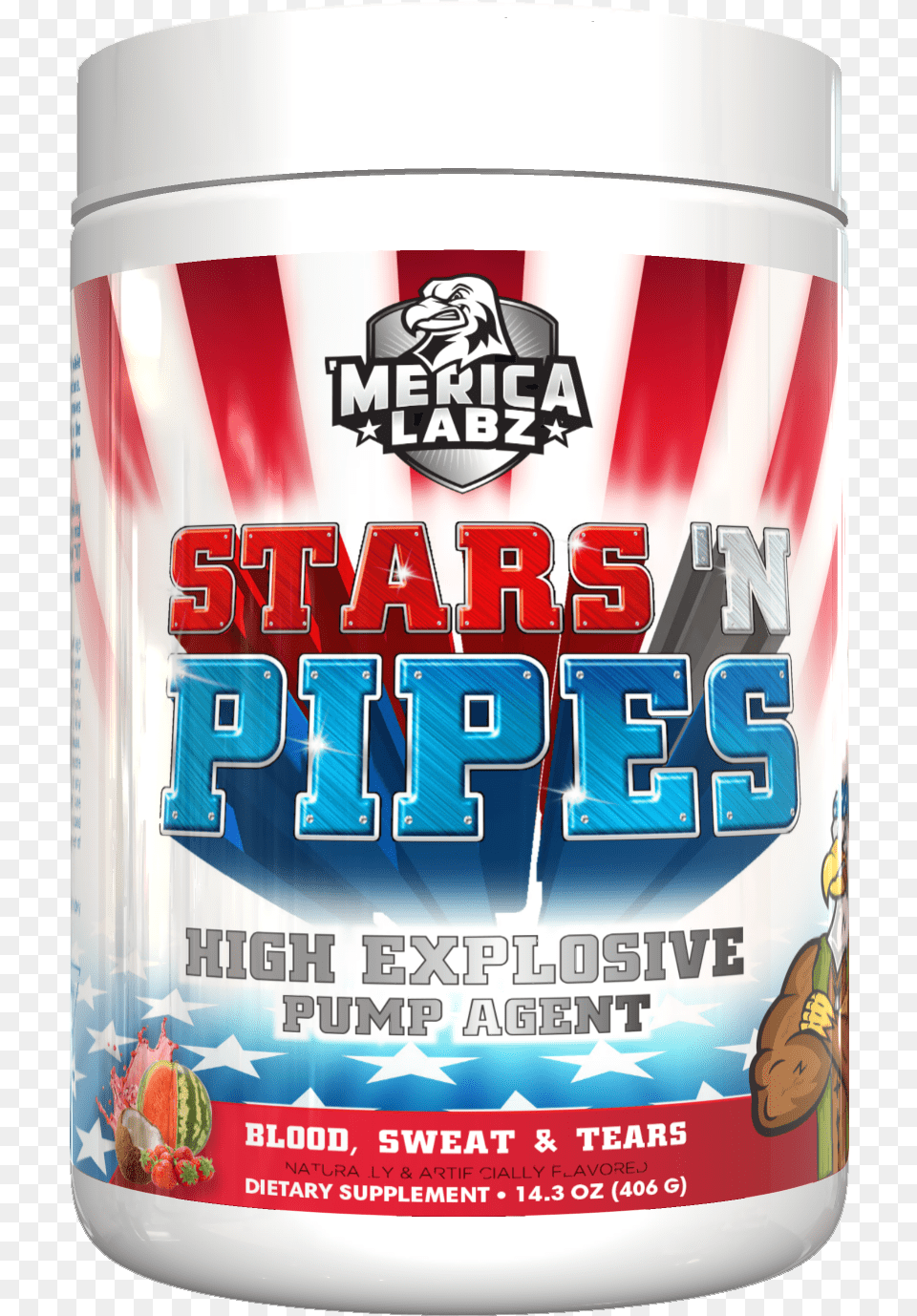 Merica Labz Stars N Pipes, Tin, Can, Cream, Dessert Free Transparent Png