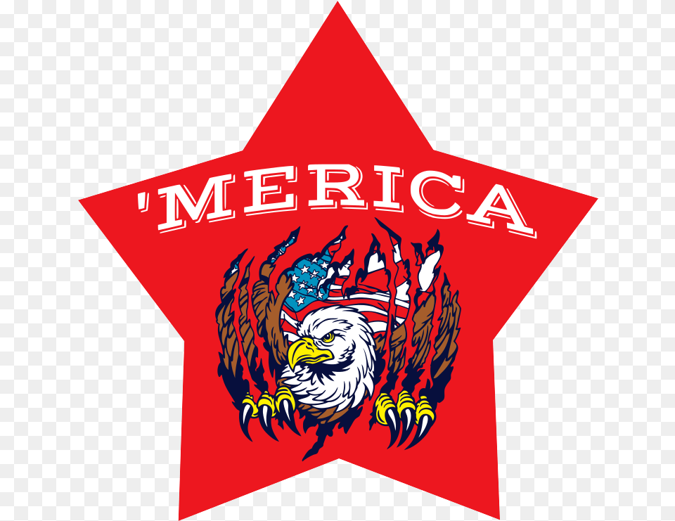 Merica Star Car Magnet Merica, Logo, Symbol, Badge, Animal Free Transparent Png