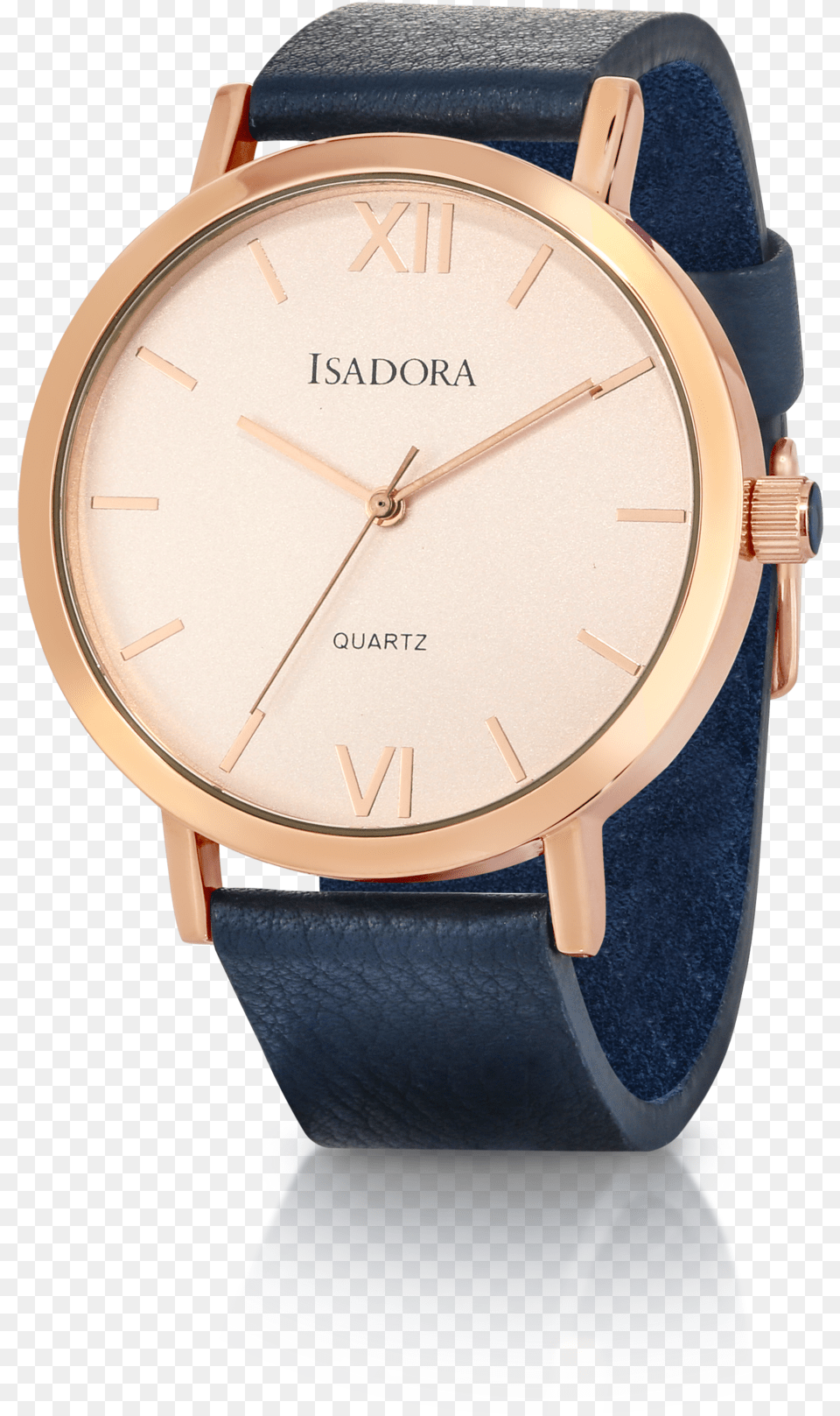 Merida By Isadora Rose Dial Navy Leather Strap Watch Analog Watch, Arm, Body Part, Person, Wristwatch Png Image