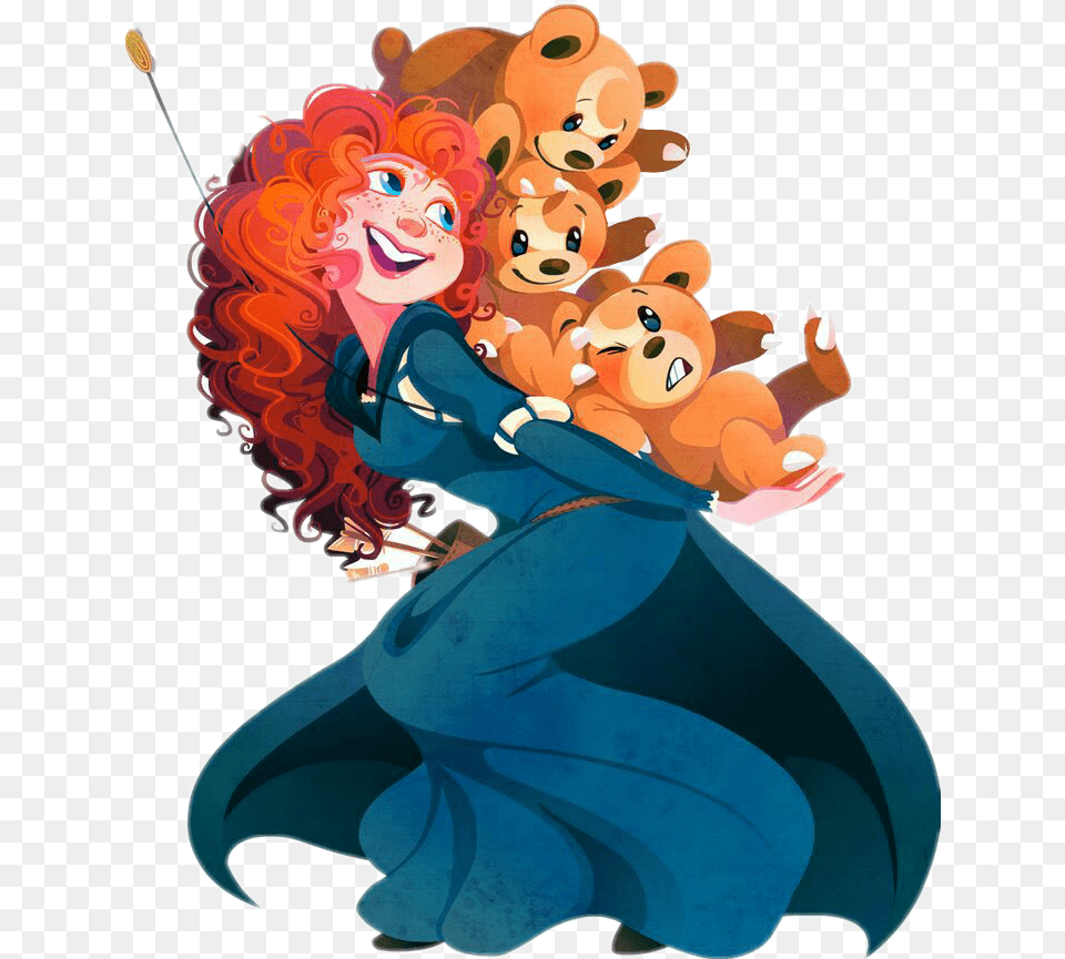 Merida Valiente Sticker By L I N A I Kun Pokemon And Disney, Cartoon, Face, Head, Person Free Png Download