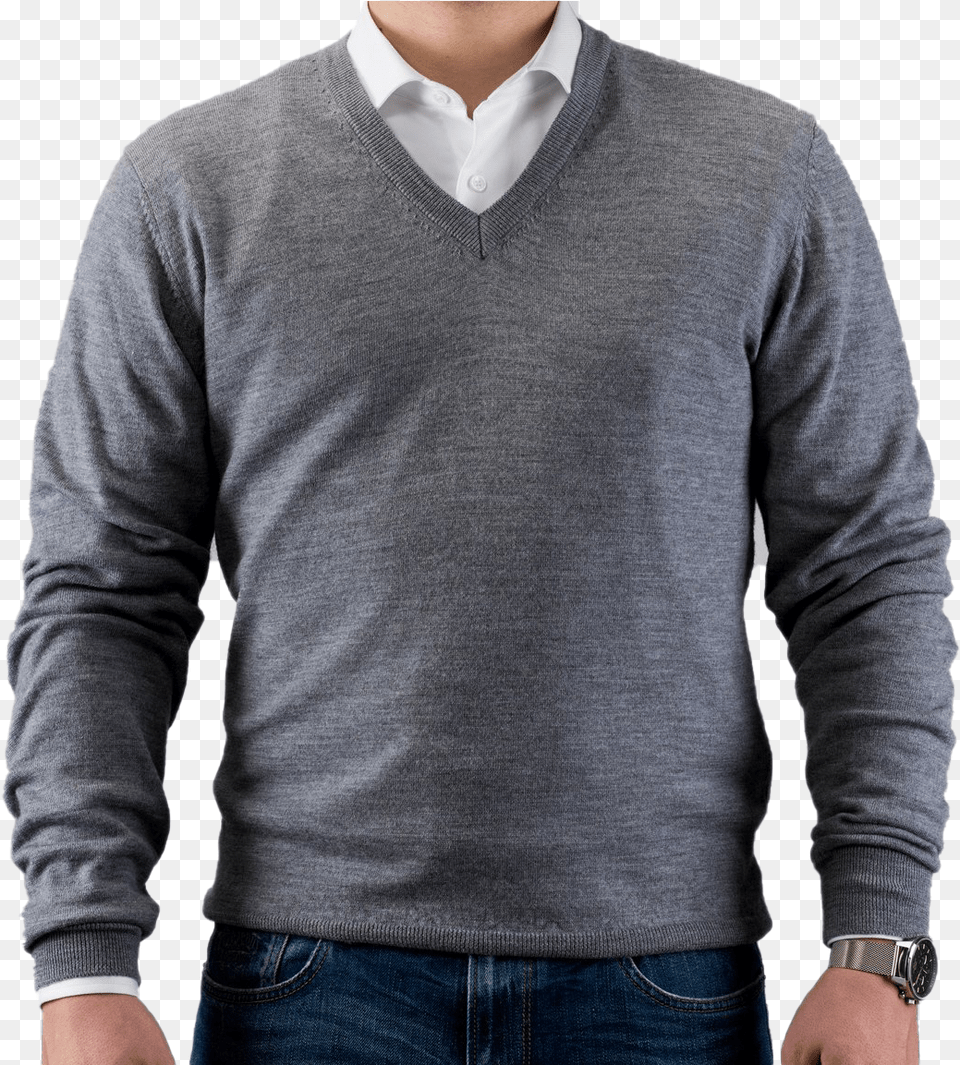 Merino Wool Sweater And Dress Shirt, Clothing, Knitwear, Long Sleeve, Sleeve Png Image