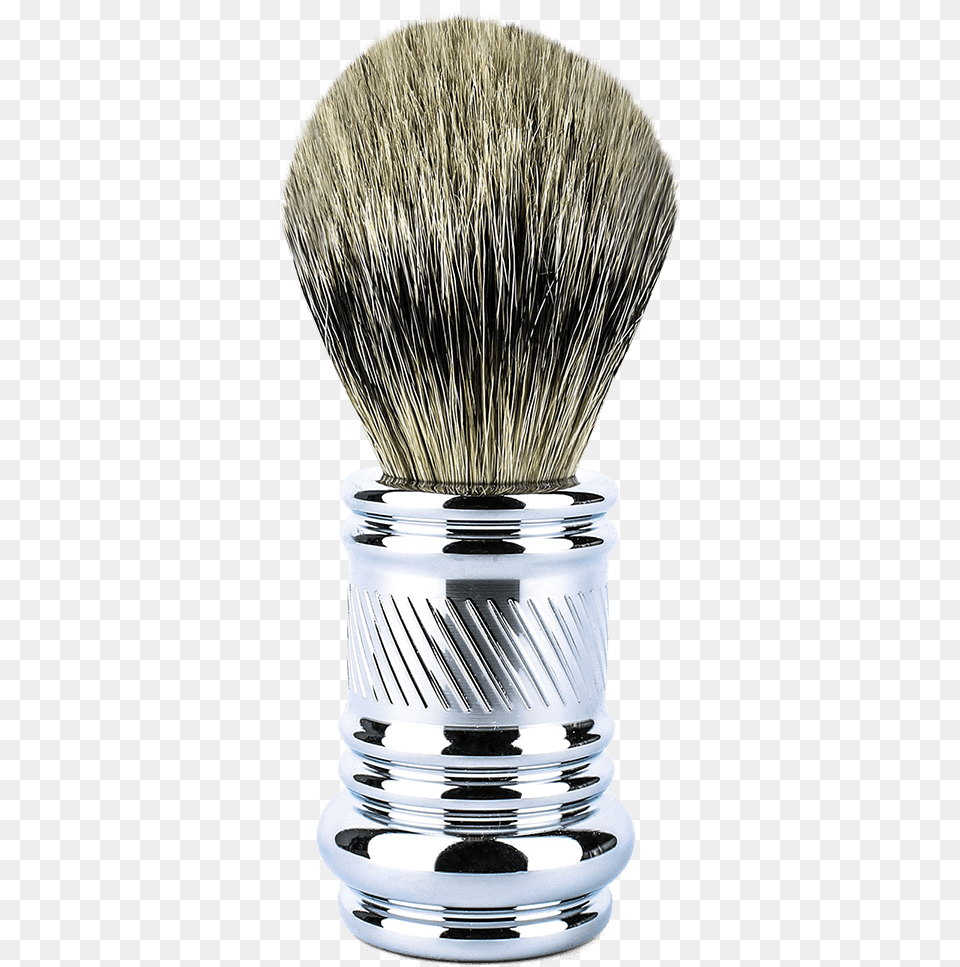 Merkur Chrome Plated Silvertip Badger Brush Barber Shave Brush, Device, Tool, Plant Free Transparent Png