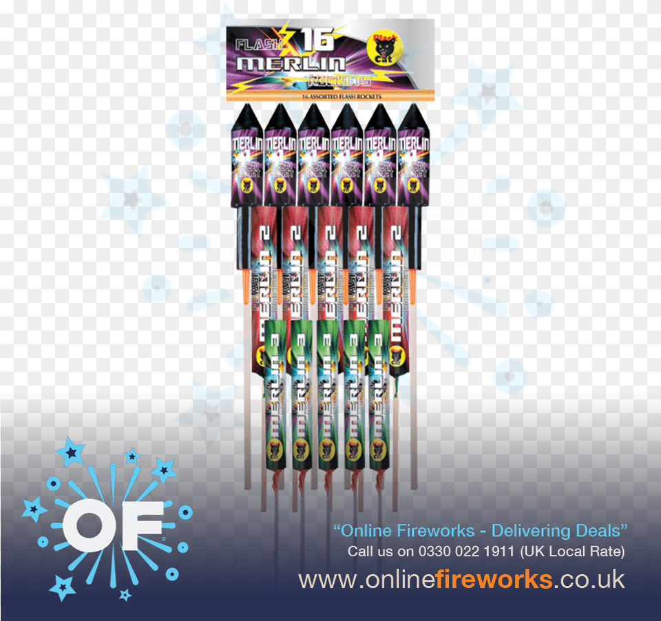 Merlin Rocket Pack Standard Fireworks Rockets Uk, Advertisement Free Png Download