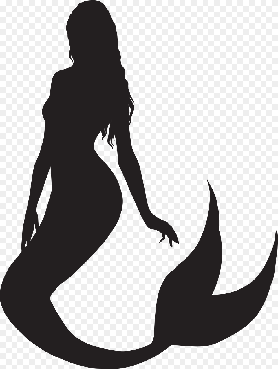 Mermaid, Silhouette, Stencil, Person Free Png Download