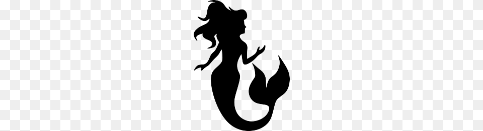 Mermaid, Silhouette, Stencil, Adult, Female Free Png