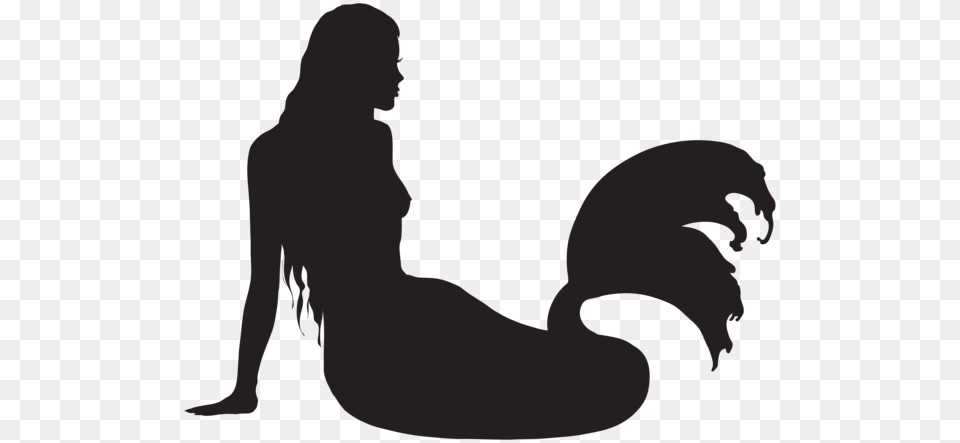 Mermaid, Silhouette, Person, Face, Head Free Transparent Png