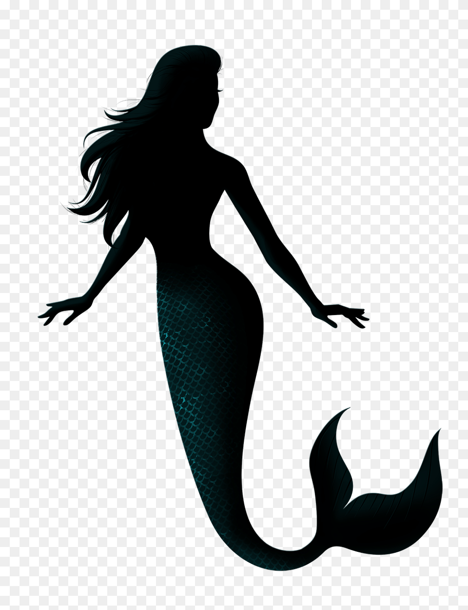 Mermaid, Silhouette, Adult, Female, Person Free Png