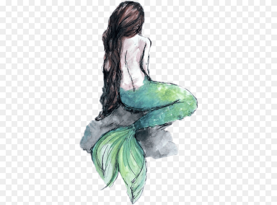 Mermaid Canvas, Art, Adult, Female, Person Free Png Download