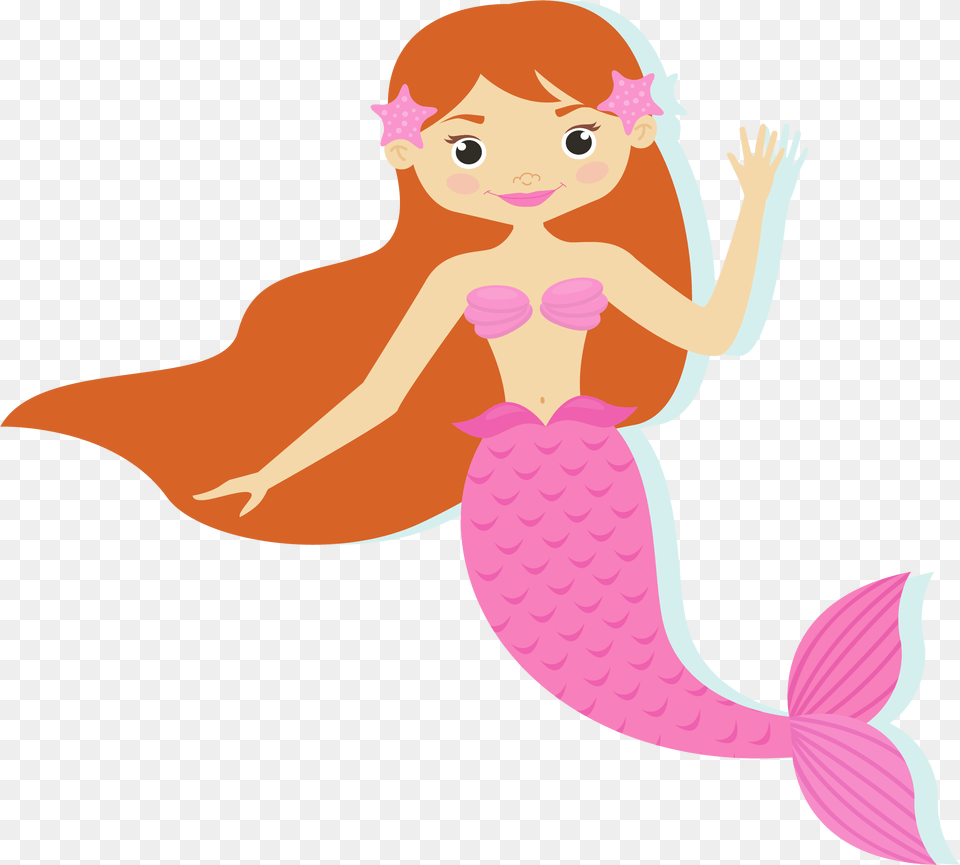 Mermaid Cartoon Transparent Background, Baby, Face, Head, Person Free Png Download