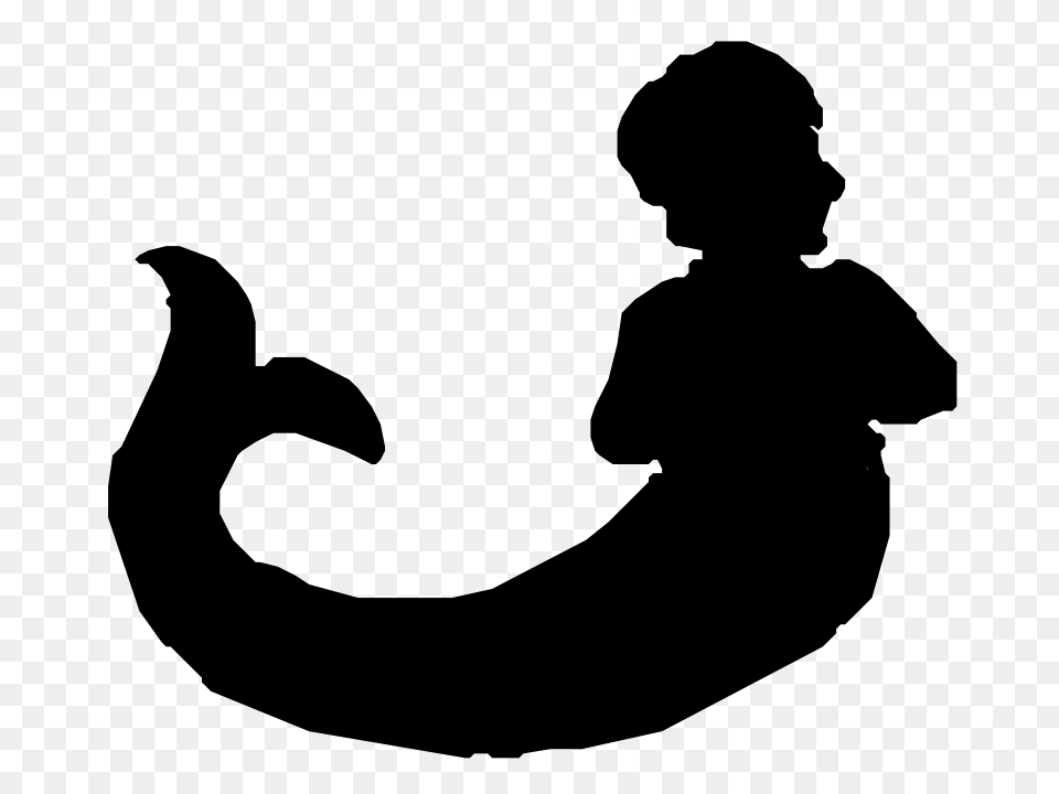 Mermaid Clip Art, Gray Free Png