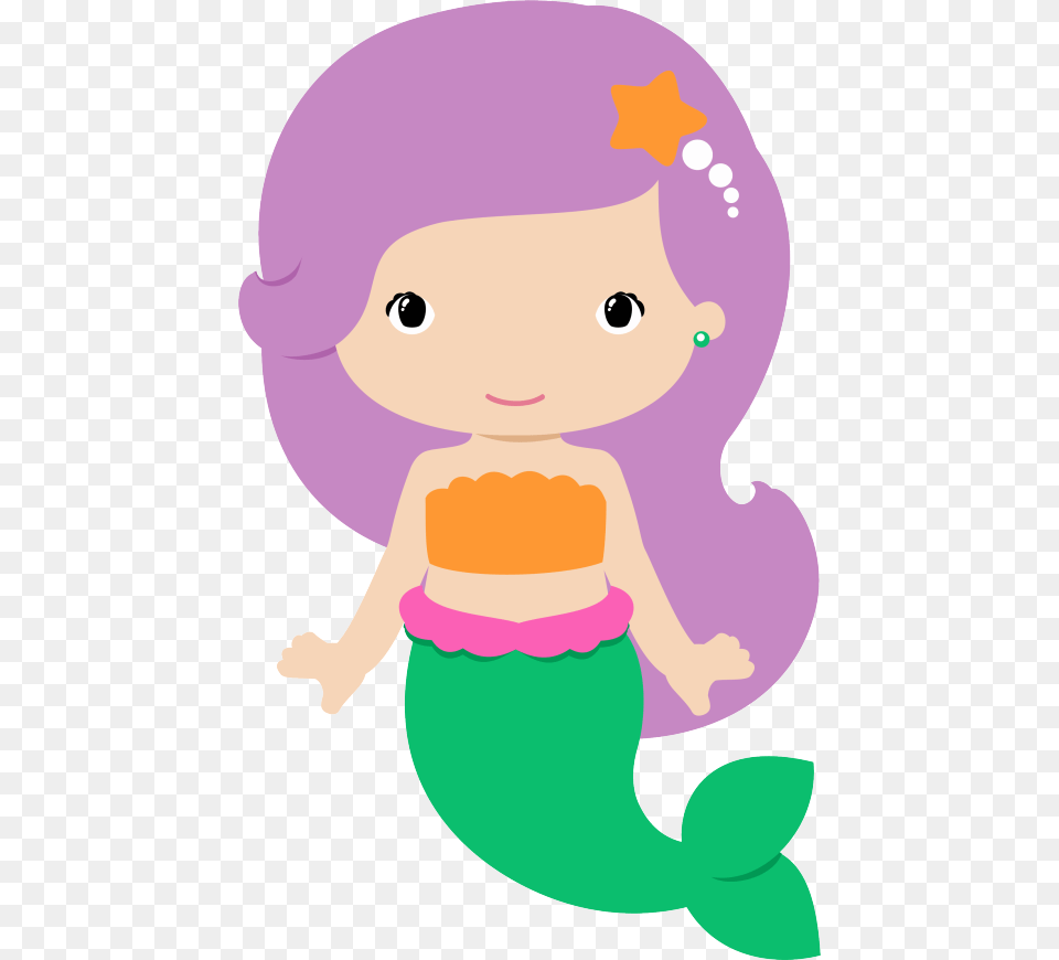 Mermaid Clip Art, Baby, Person, Face, Head Free Png Download