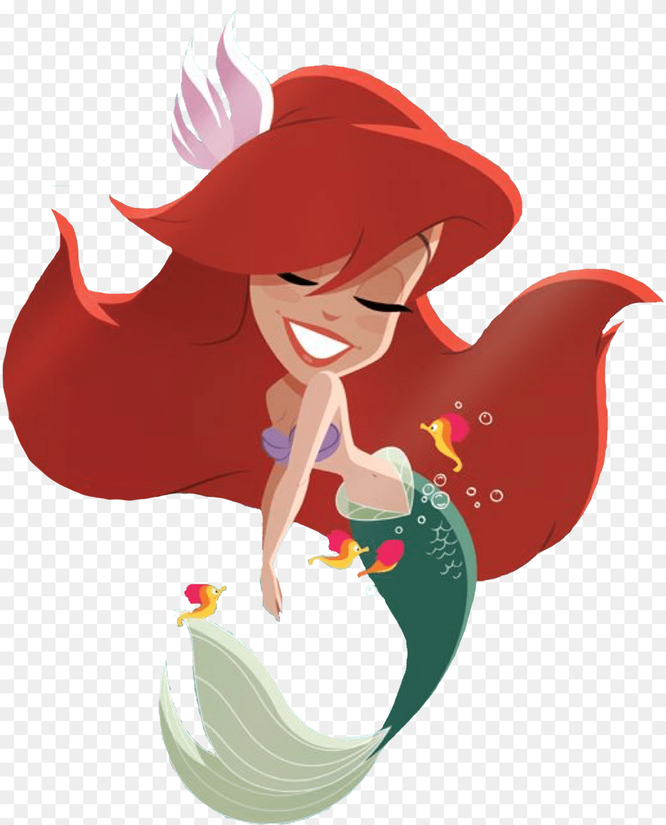 Mermaid Cute Ariel Disney Seahorse Beautifulfreetoedit The Little Mermaid, Baby, Person, Art, Graphics Png Image
