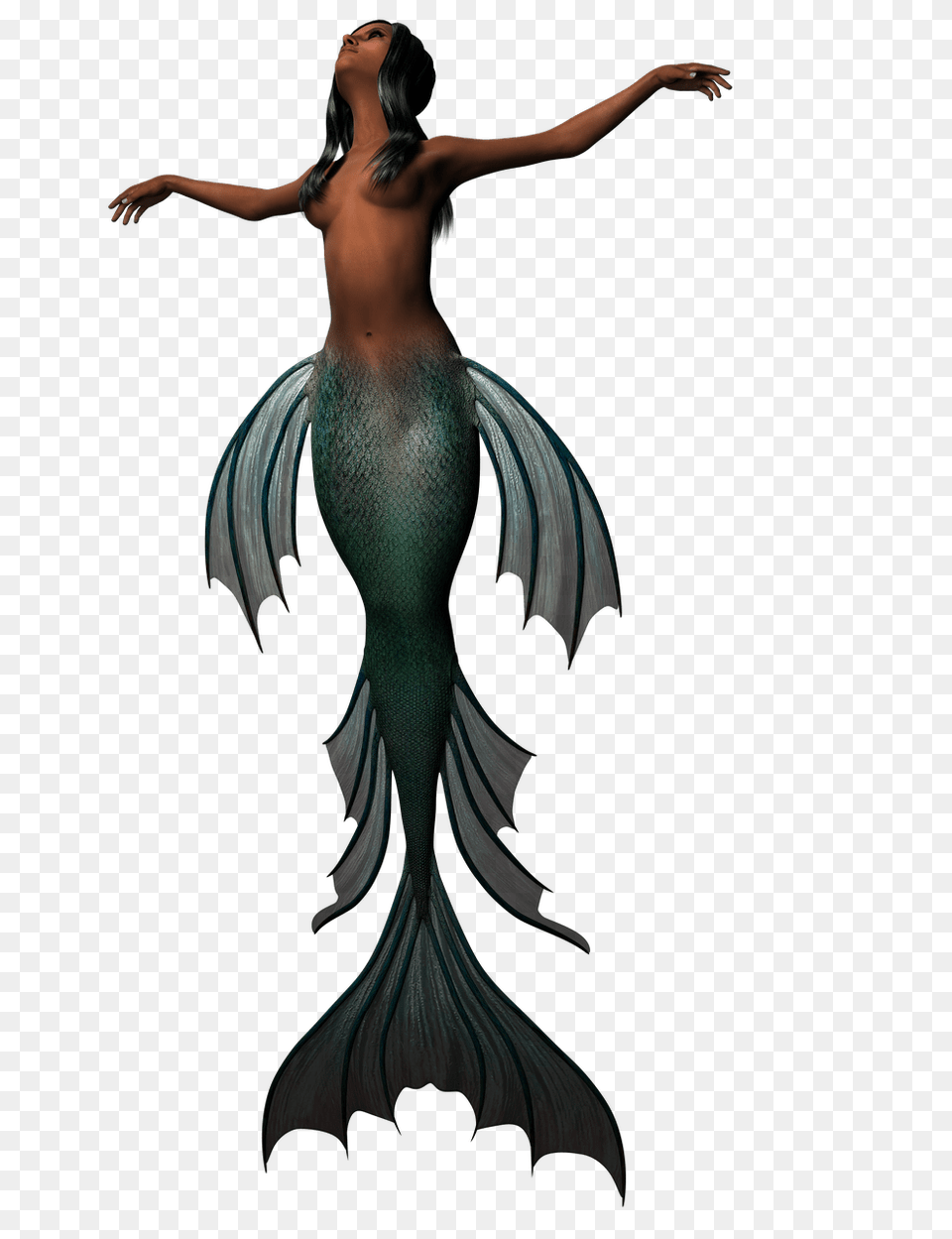 Mermaid Dark Green Tail, Adult, Female, Person, Woman Free Transparent Png