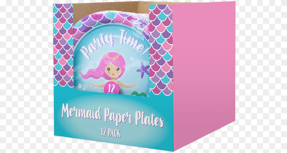 Mermaid Disposable Paper Plates 23cm Christmas Card, Baby, Person, Head, Face Free Png Download