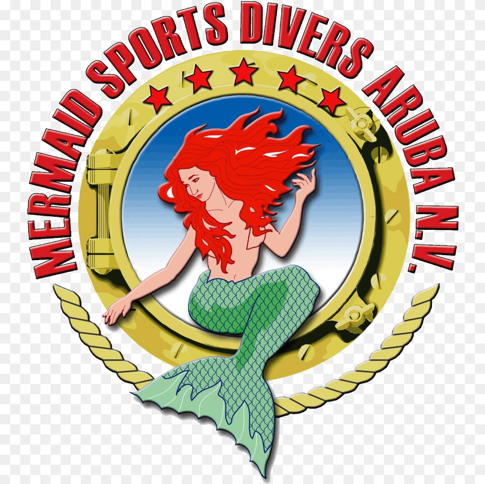 Mermaid Dive Center Aruba Dolphin Clip Art, Logo, Person, Face, Head Free Png Download