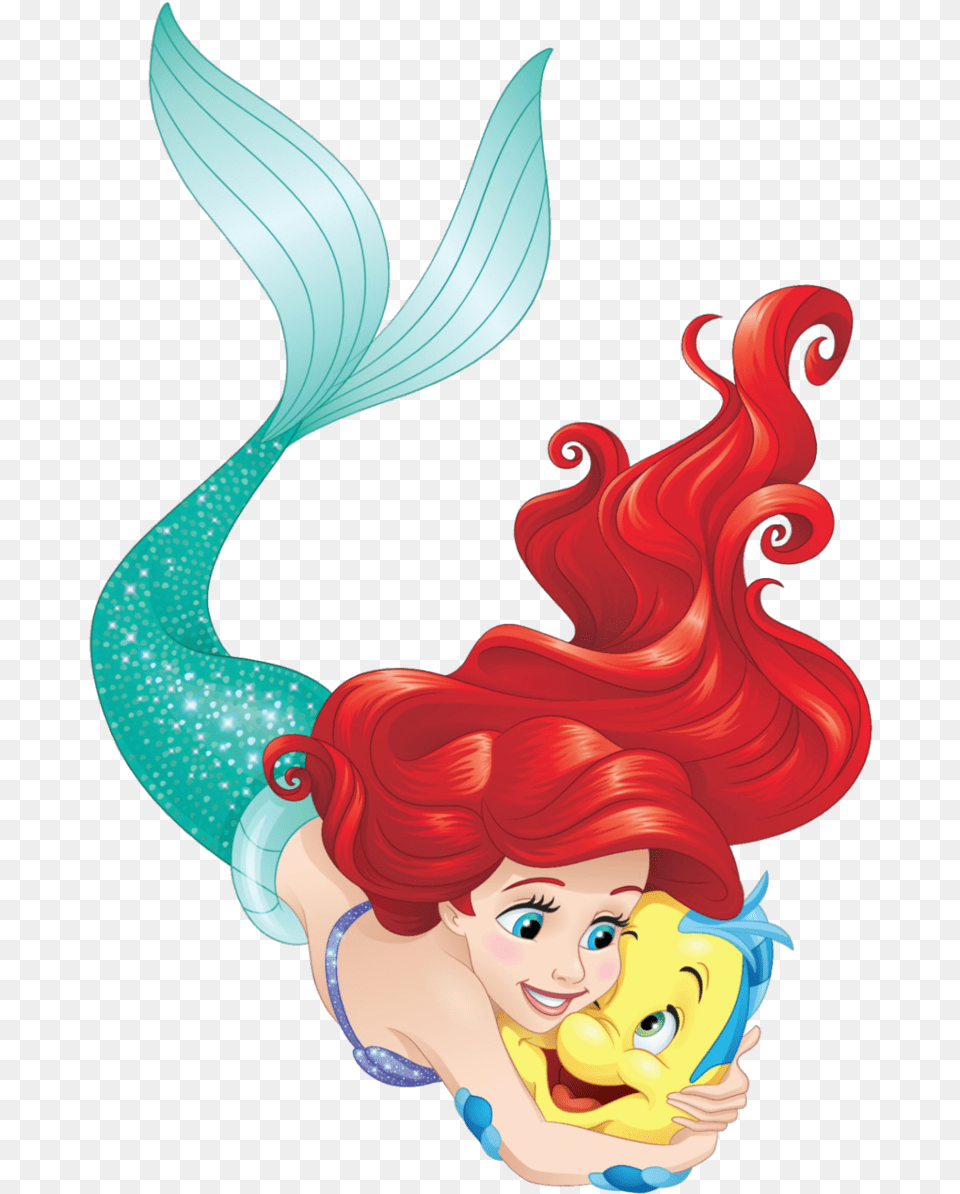 Mermaid Download Image With Background Ariel And Flounder, Art, Graphics, Person, Head Png