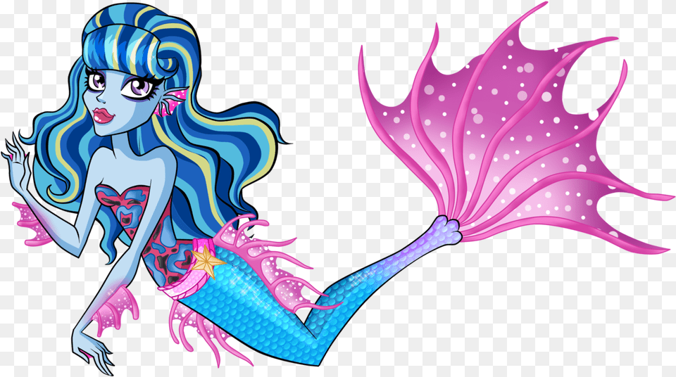 Mermaid Drawing Monster Monster High Mermaid Girl, Publication, Book, Comics, Face Png