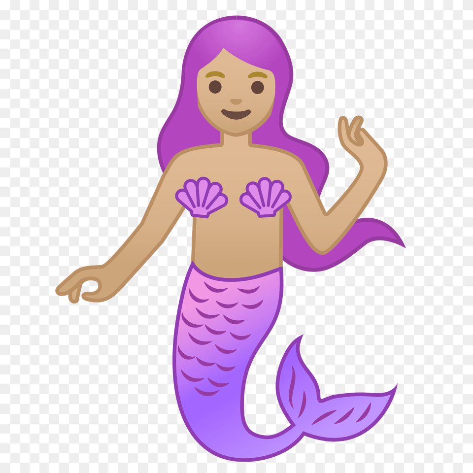 Mermaid Emoji Clipart, Purple, Baby, Person, Face Free Transparent Png