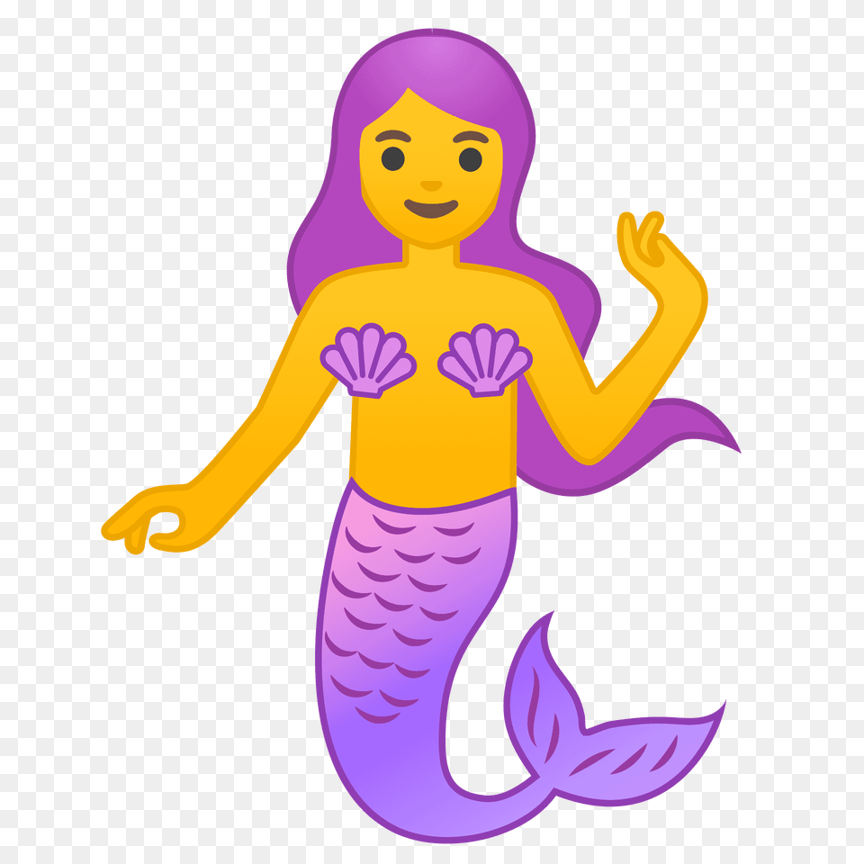 Mermaid Emoji Clipart, Purple, Baby, Person, Face Png