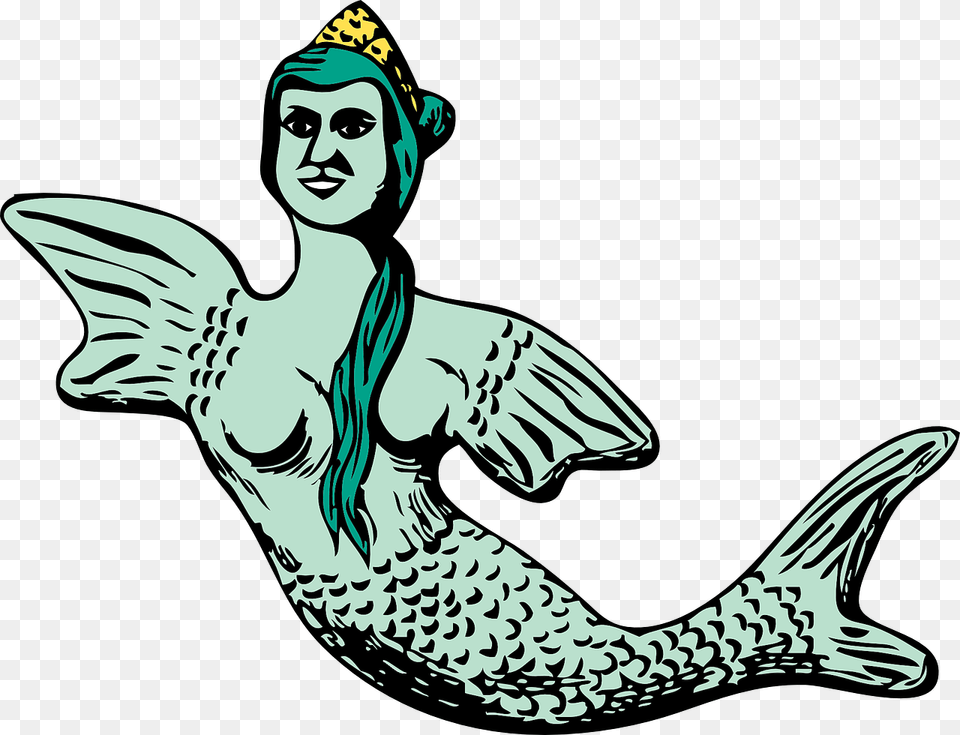 Mermaid Fish Woman Tail Transparent Image Mermaid, Adult, Female, Person, Face Free Png Download