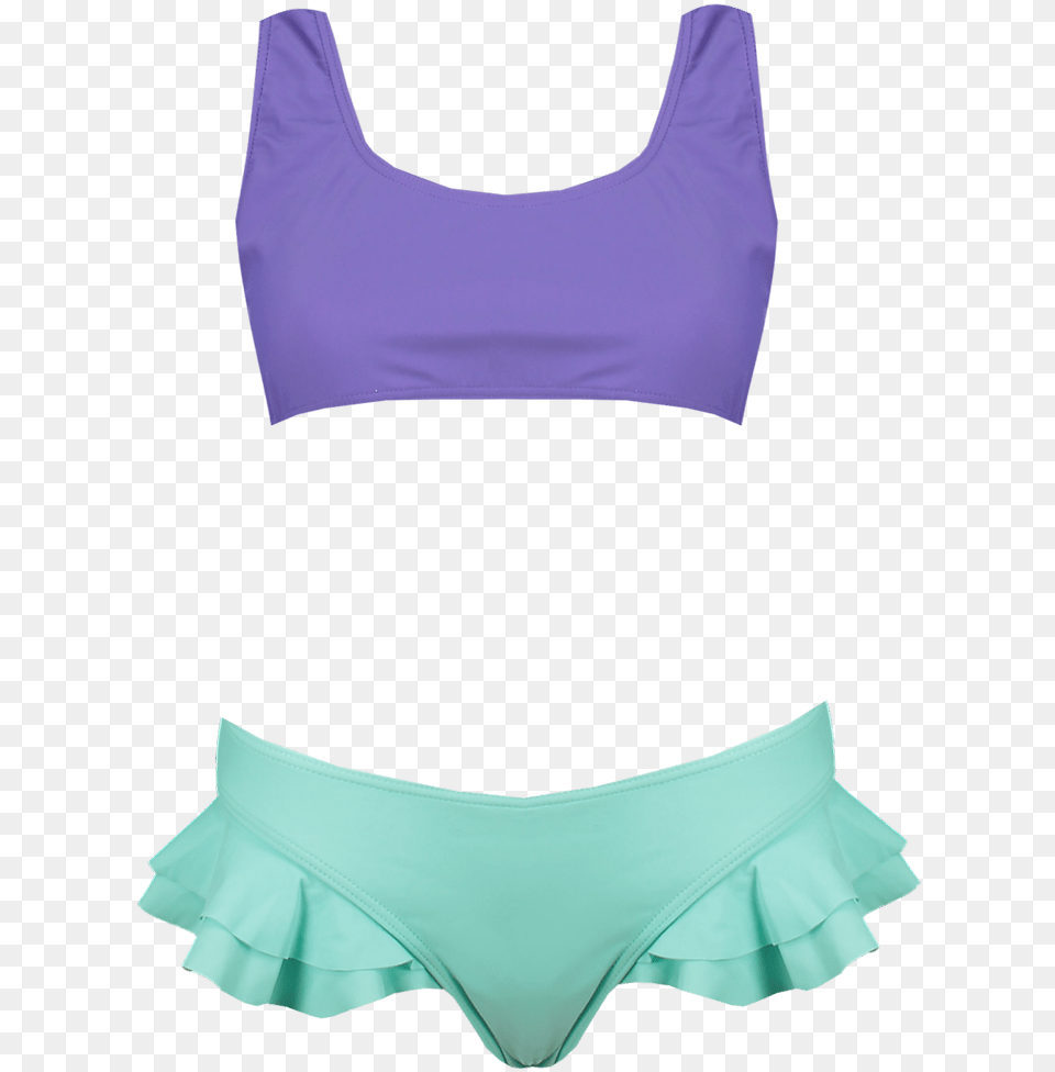 Mermaid Frill Crop Bikini Brassiere, Clothing, Swimwear, Blouse, Lingerie Free Png