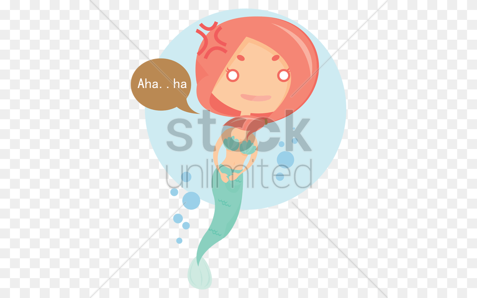 Mermaid Laughing Sarcastically Vector Image, Balloon, Face, Head, Person Free Png Download