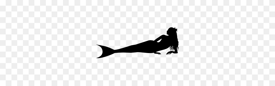 Mermaid Laying Down Sticker, Silhouette, Stencil, Adult, Female Free Png Download