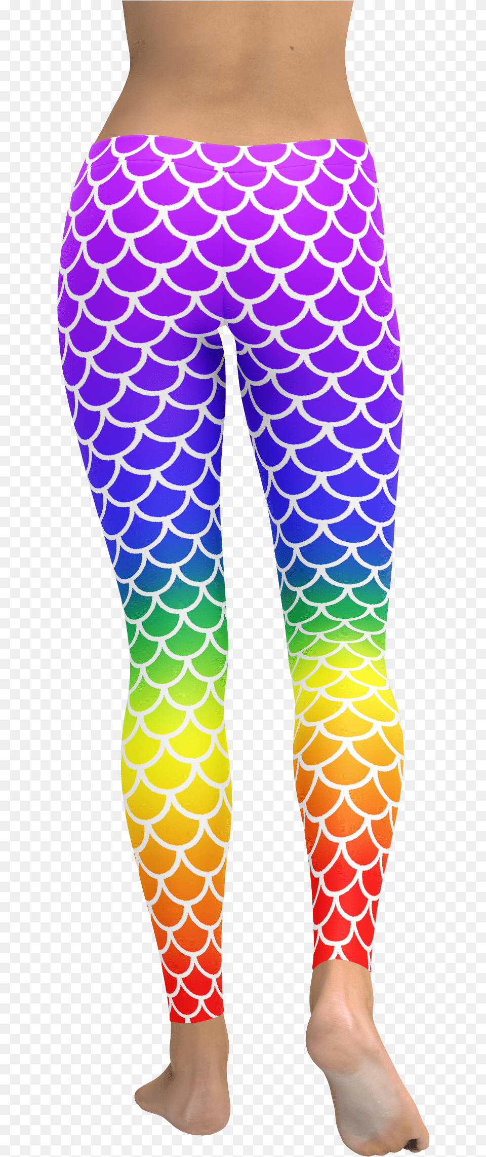 Mermaid Leggings Rainbow Pattern Yoga Pants Stretchy Penti Termal Pijama Tayt, Clothing, Hosiery, Tights, Adult Free Png Download