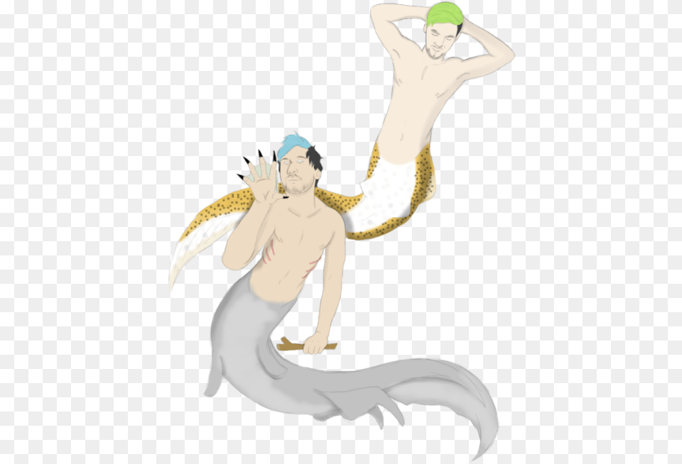 Mermaid Markiplier And Jacksepticeye, Person, Face, Head, Clothing Free Png Download