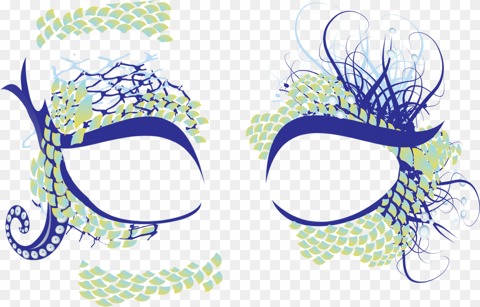 Mermaid Masquerade Mask Temporary Tattoo Transparent, Art, Accessories Free Png