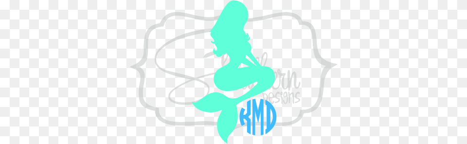 Mermaid Monogram Mermaid Silhouette Rectangle Car Magnet Free Transparent Png