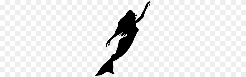 Mermaid Reaching Up Sticker, Silhouette, Adult, Female, Person Free Png Download