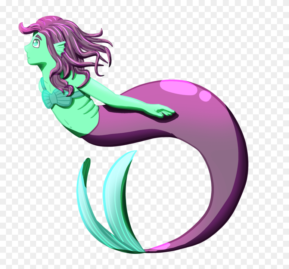 Mermaid Redraw, Purple, Nature, Night, Outdoors Free Png Download