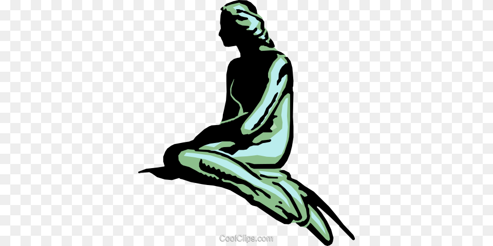 Mermaid Royalty Free Vector Clip Art Illustration, Kneeling, Person, Adult, Female Png