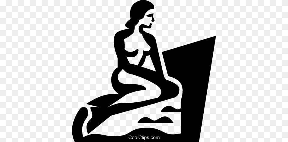 Mermaid Royalty Vector Clip Art Illustration, Kneeling, Person, Sitting, Face Free Transparent Png