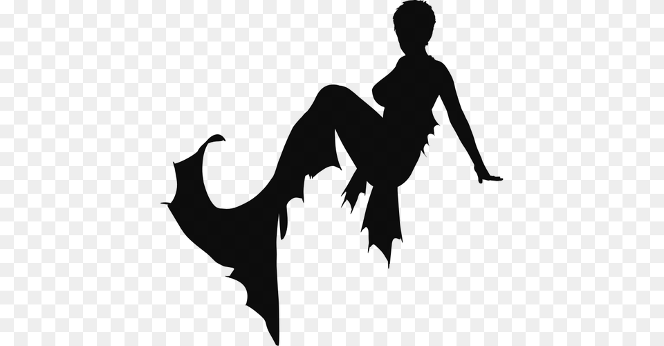 Mermaid Silhouette, Gray Free Png Download