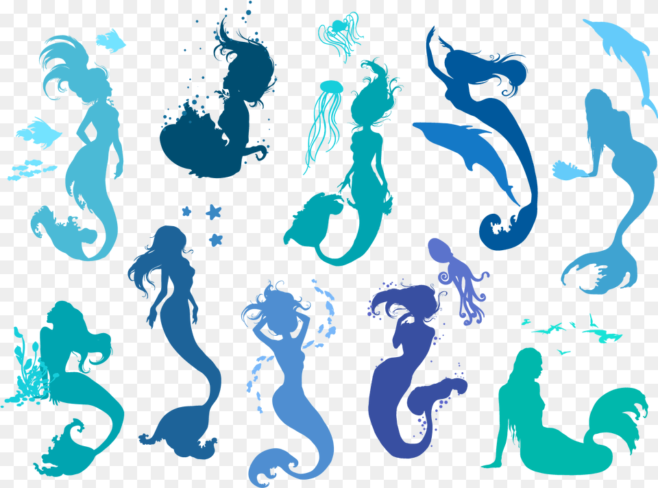 Mermaid Silhouette, Adult, Person, Graphics, Female Png Image