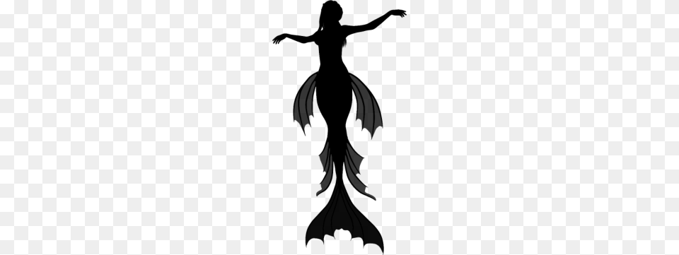 Mermaid Silhouette, Gray Free Transparent Png