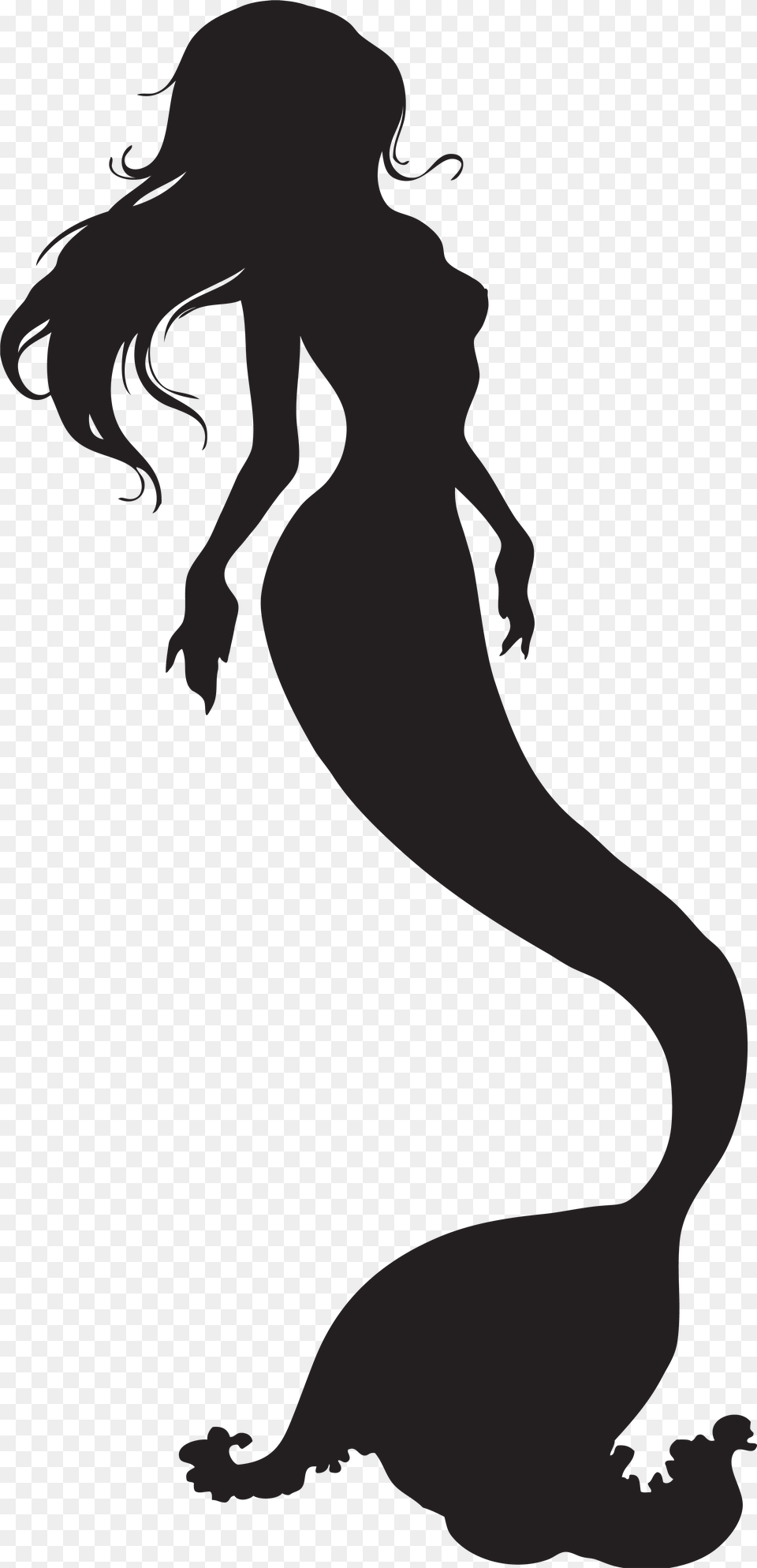 Mermaid Silhouette Clip Art Mermaid Clipart Transparent Background, Person, Stencil Png Image
