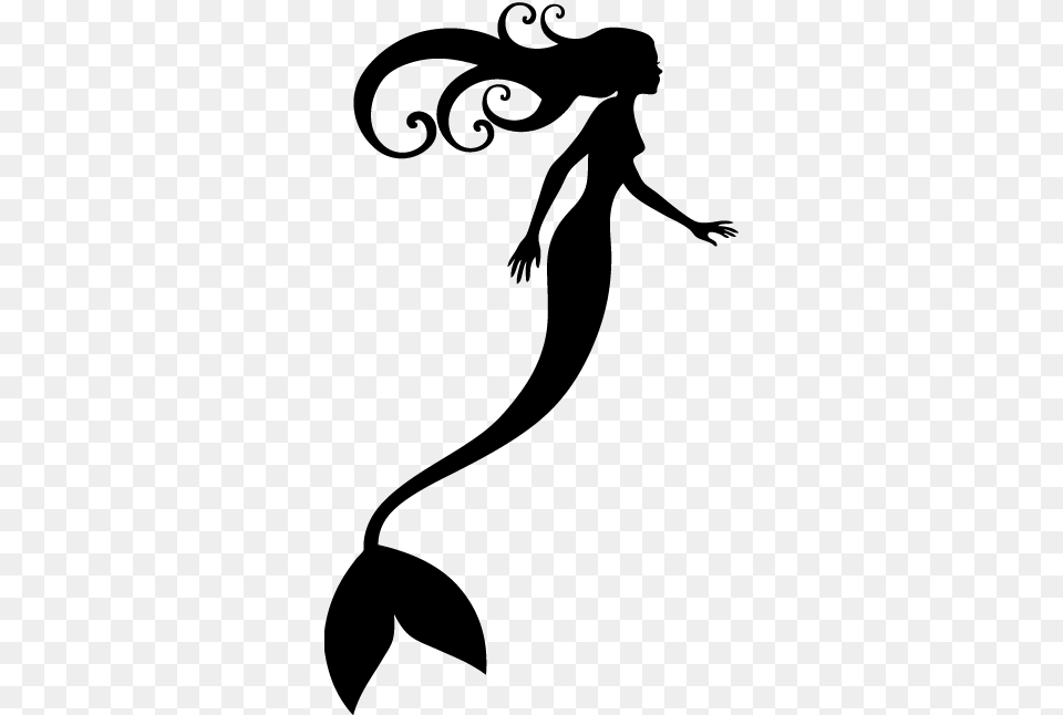 Mermaid Silhouette Decal, Stencil, Adult, Female, Person Free Png
