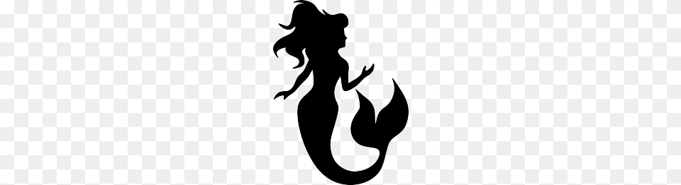 Mermaid Silhouette Silhouette Silhouette Mermaid, Stencil, Adult, Female, Person Free Png