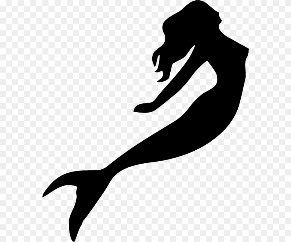 Mermaid Siluete, Silhouette, Animal, Mammal, Sea Life Free Png